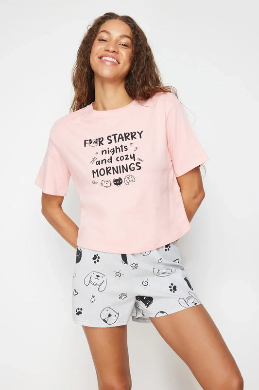 Light pink panda print