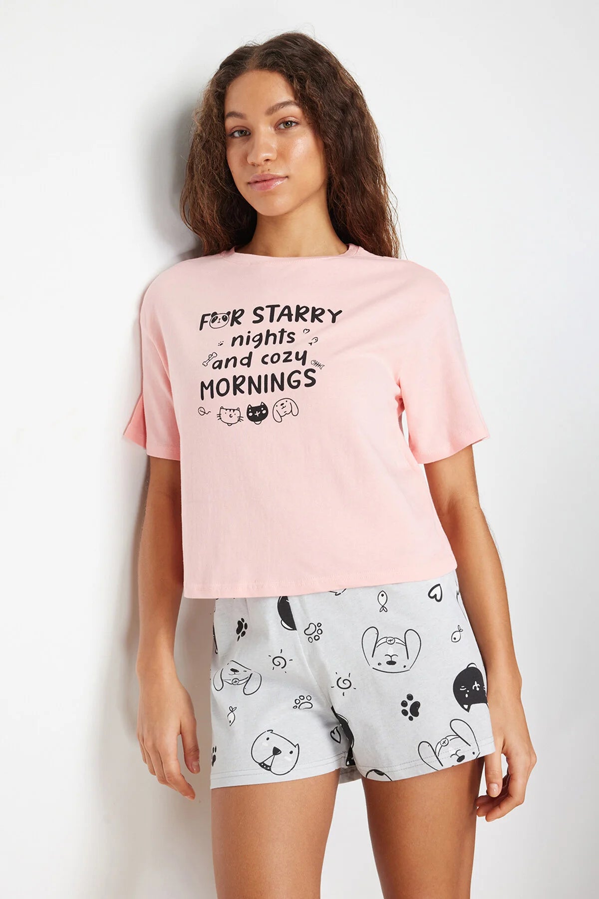 Light pink panda print