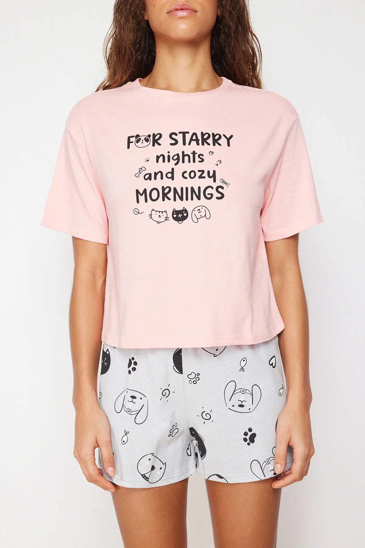 Light pink panda print