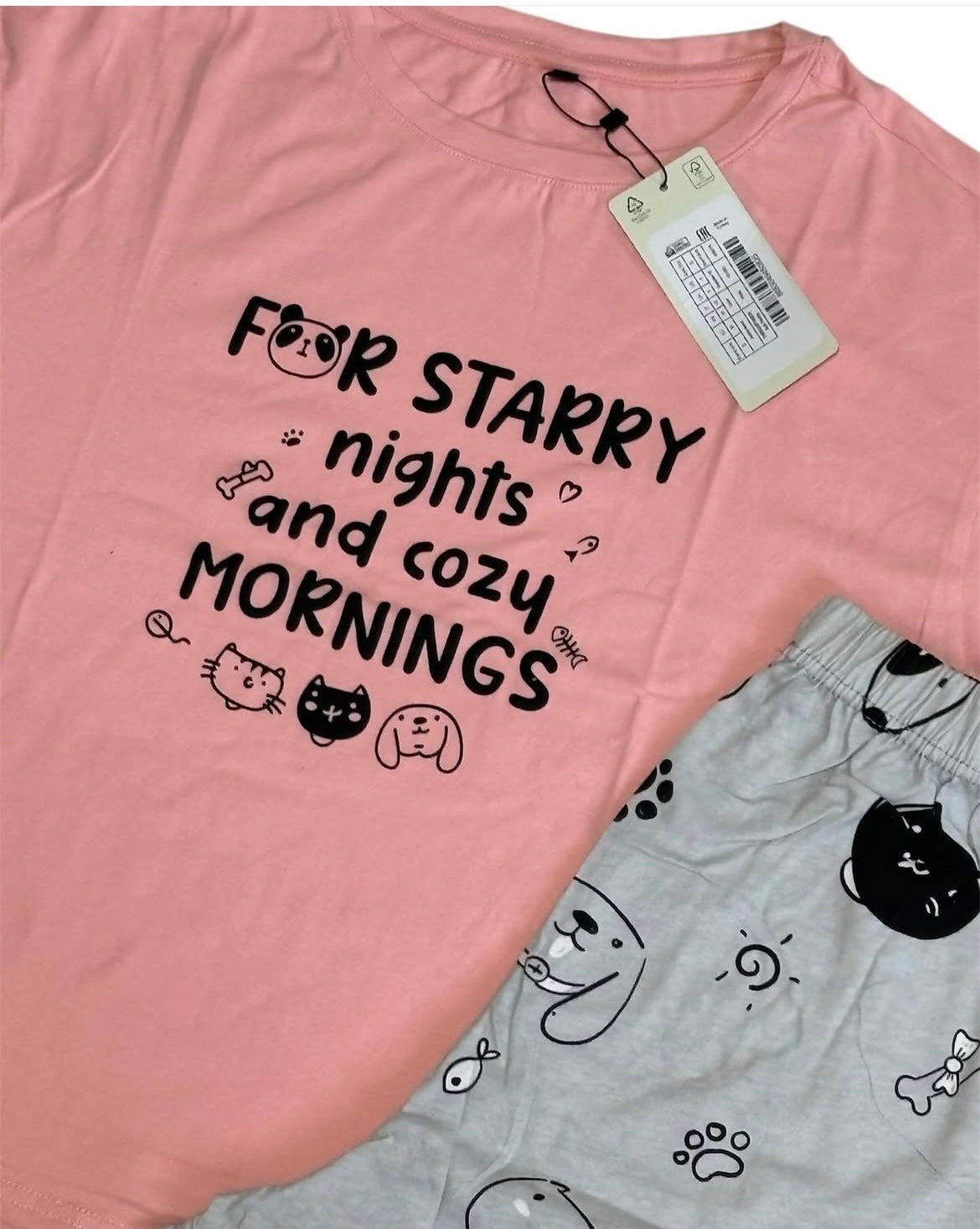 Light pink panda print