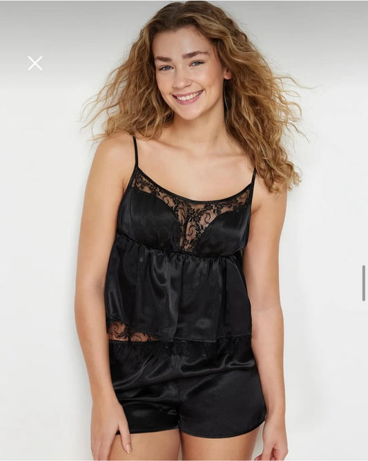 Black satin pyjama