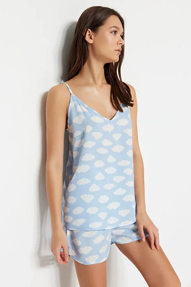 Light Blue Cloud  Pajama Set