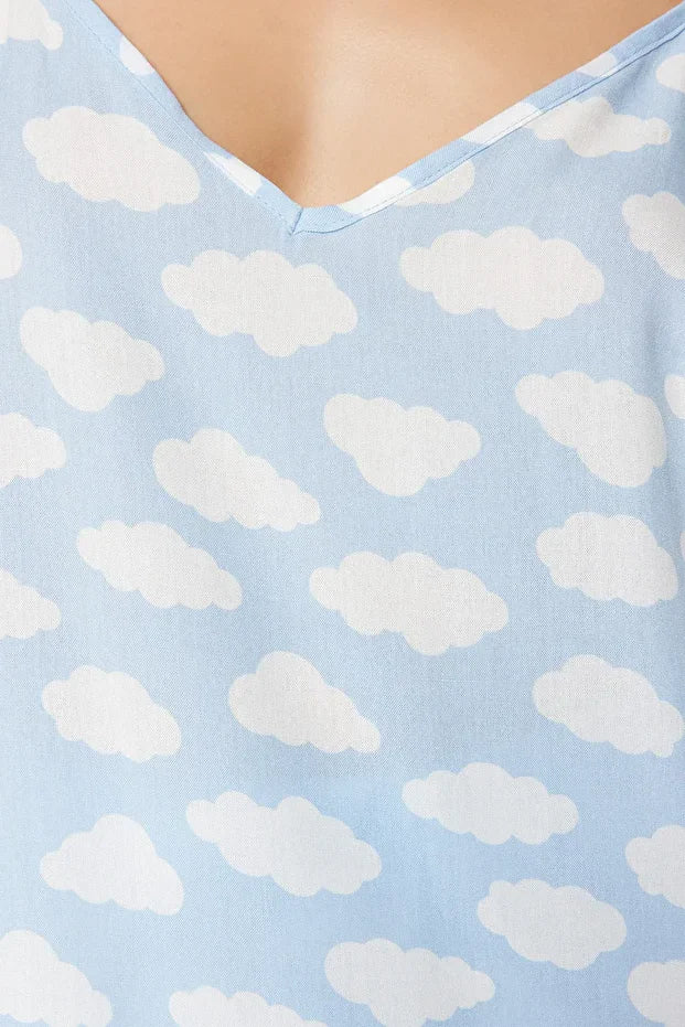 Light Blue Cloud  Pajama Set