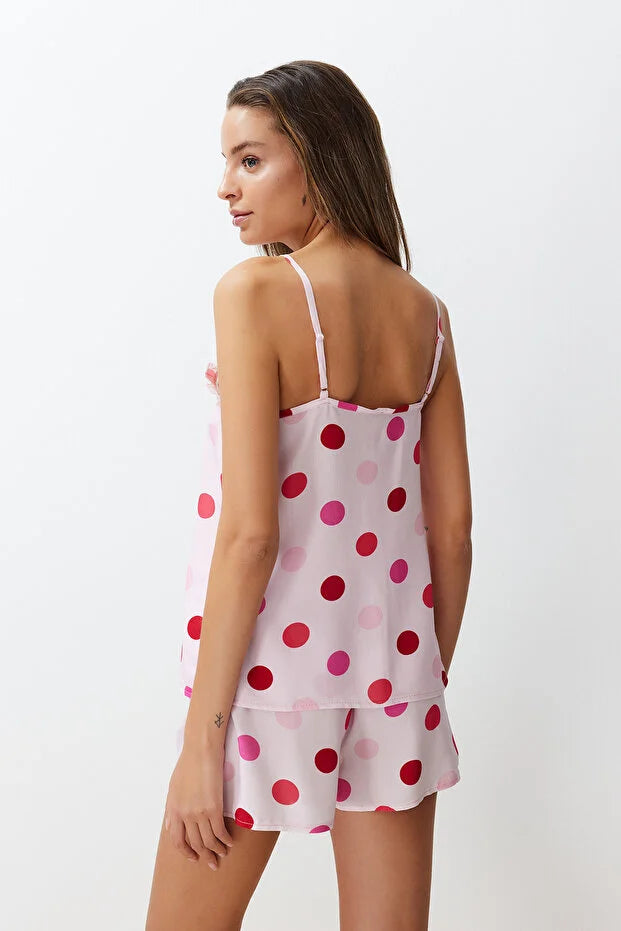 Fuchsia polka Dot viscose
