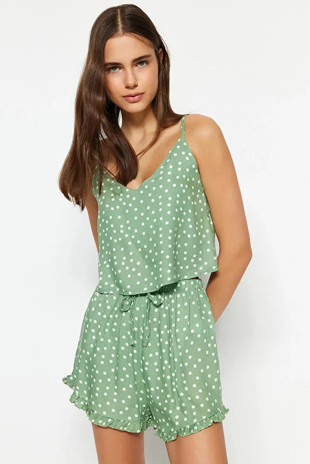 Mint Polka Dot Pajama Set