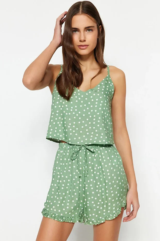Mint Polka Dot Pajama Set