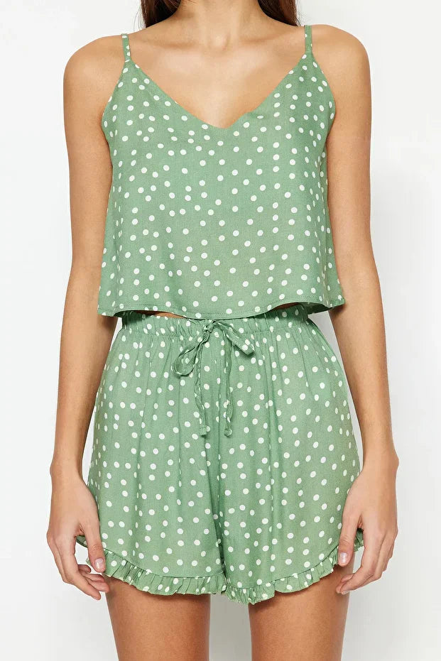 Mint Polka Dot Pajama Set