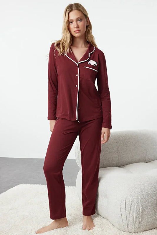 Panda print cotton pajama set