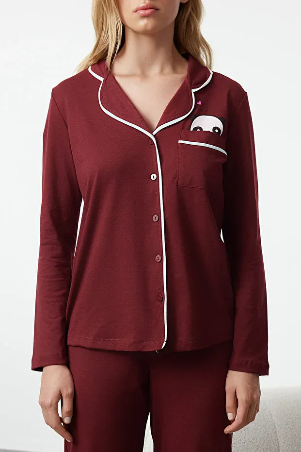 Panda print cotton pajama set