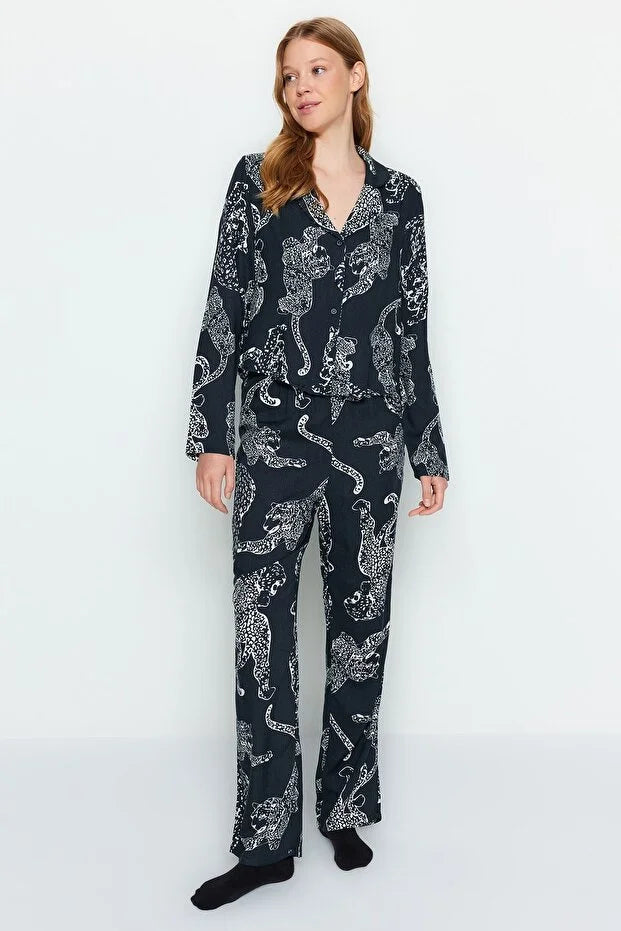 Tiger Patterned Pajamas Set