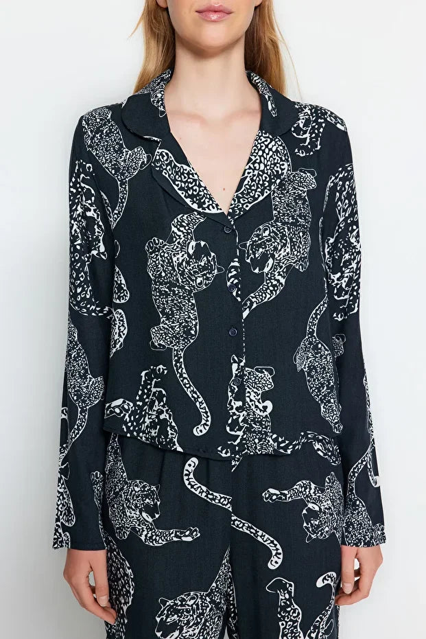 Tiger Patterned Pajamas Set
