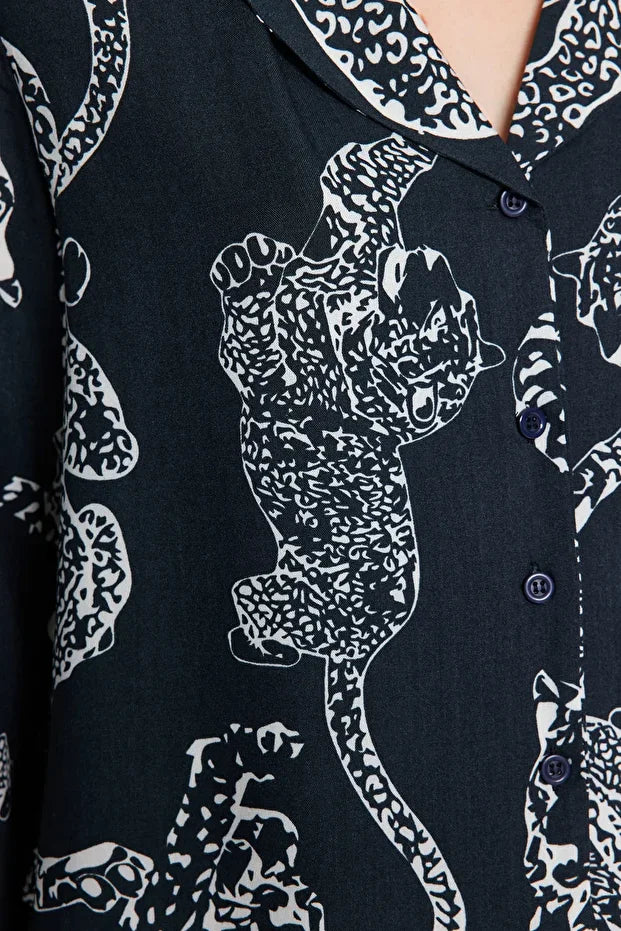 Tiger Patterned Pajamas Set