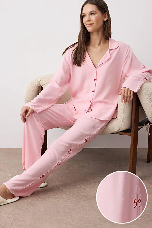 Pink Ribbon Pajama Set