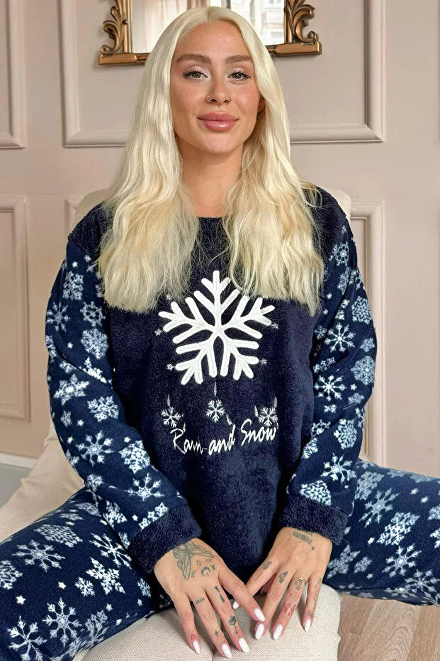 Dark Navy Blue Snowflake