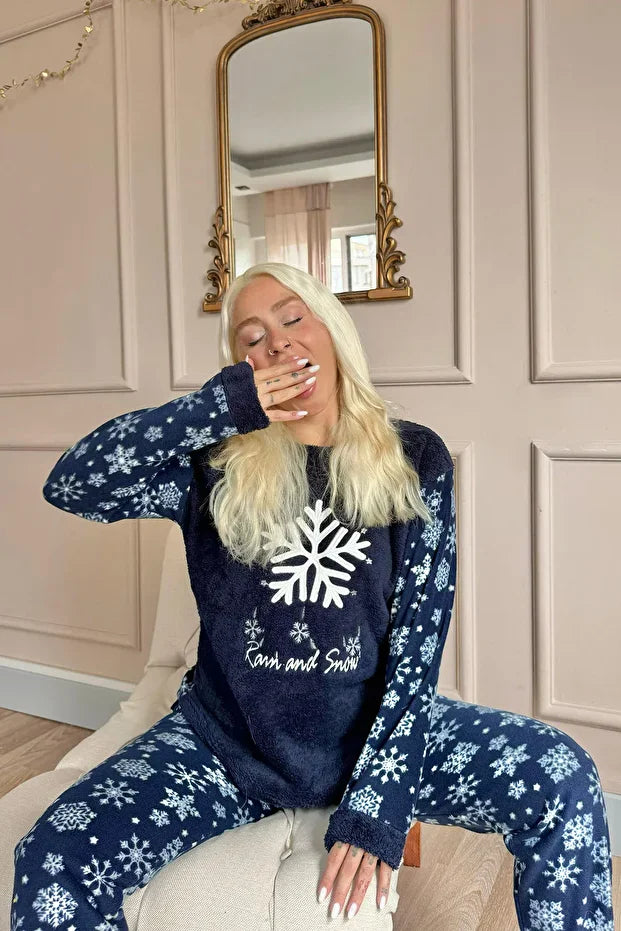 Dark Navy Blue Snowflake