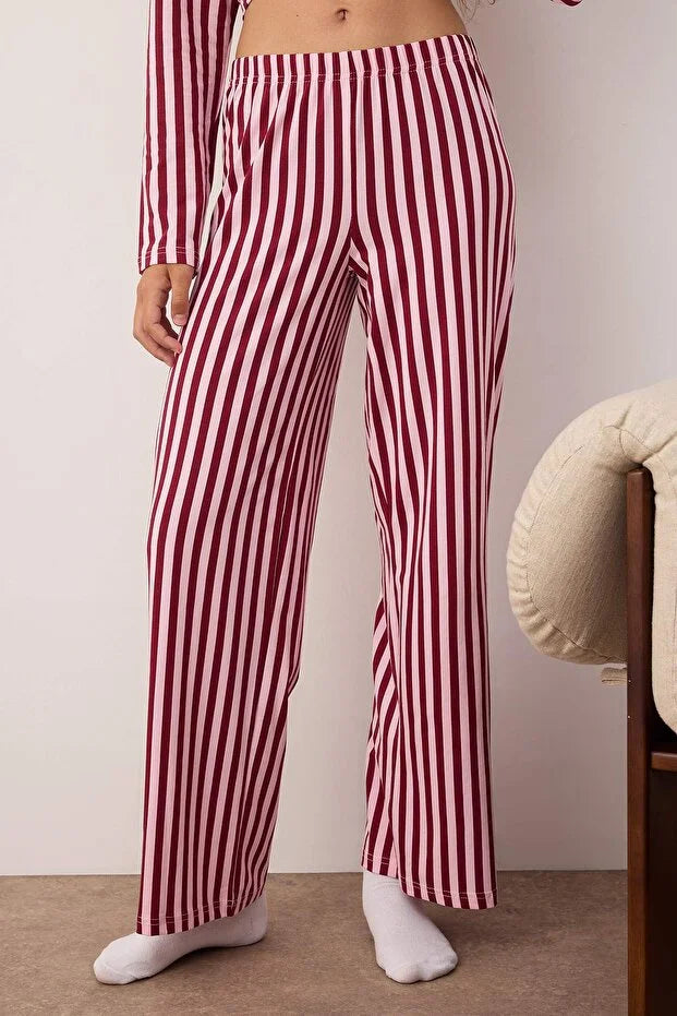 Plum Pink Cotton Striped