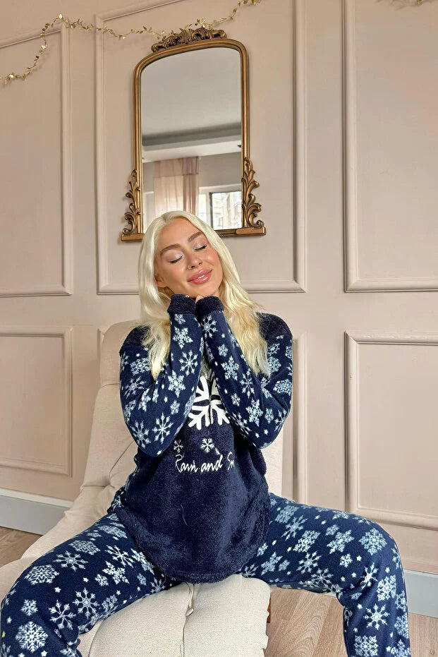 Dark Navy Blue Snowflake