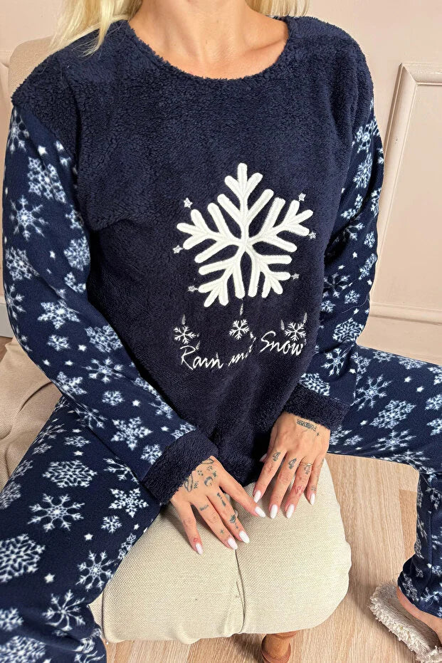 Dark Navy Blue Snowflake