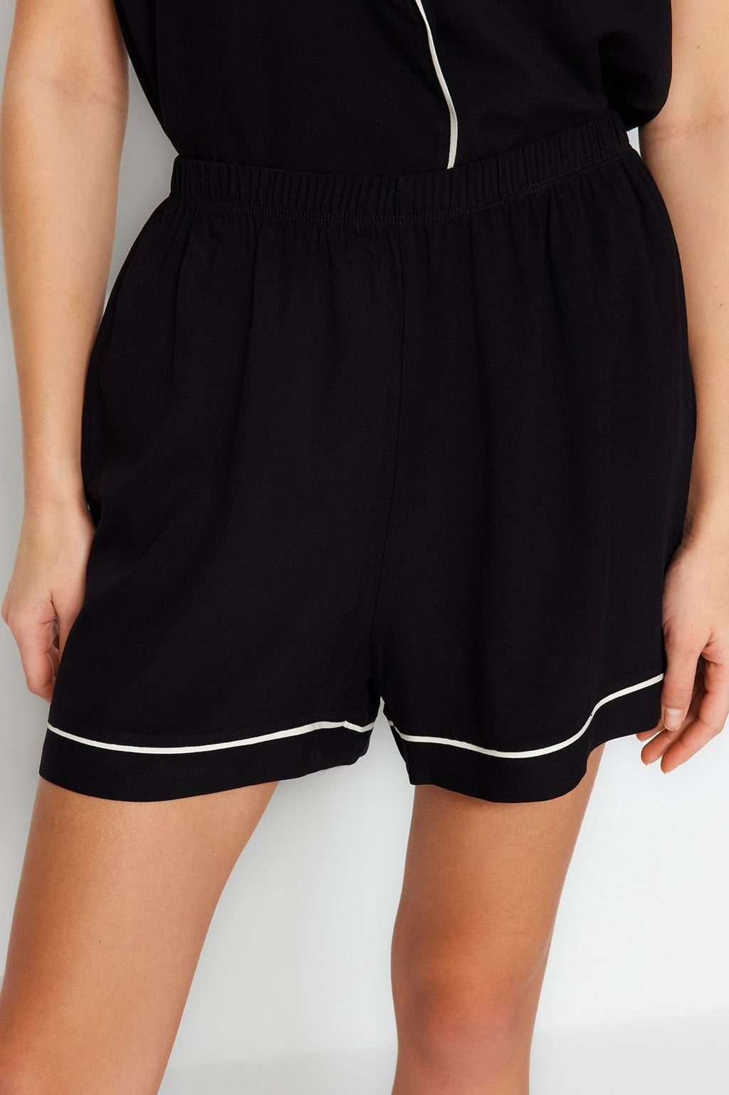 Short Black Belted Pajama