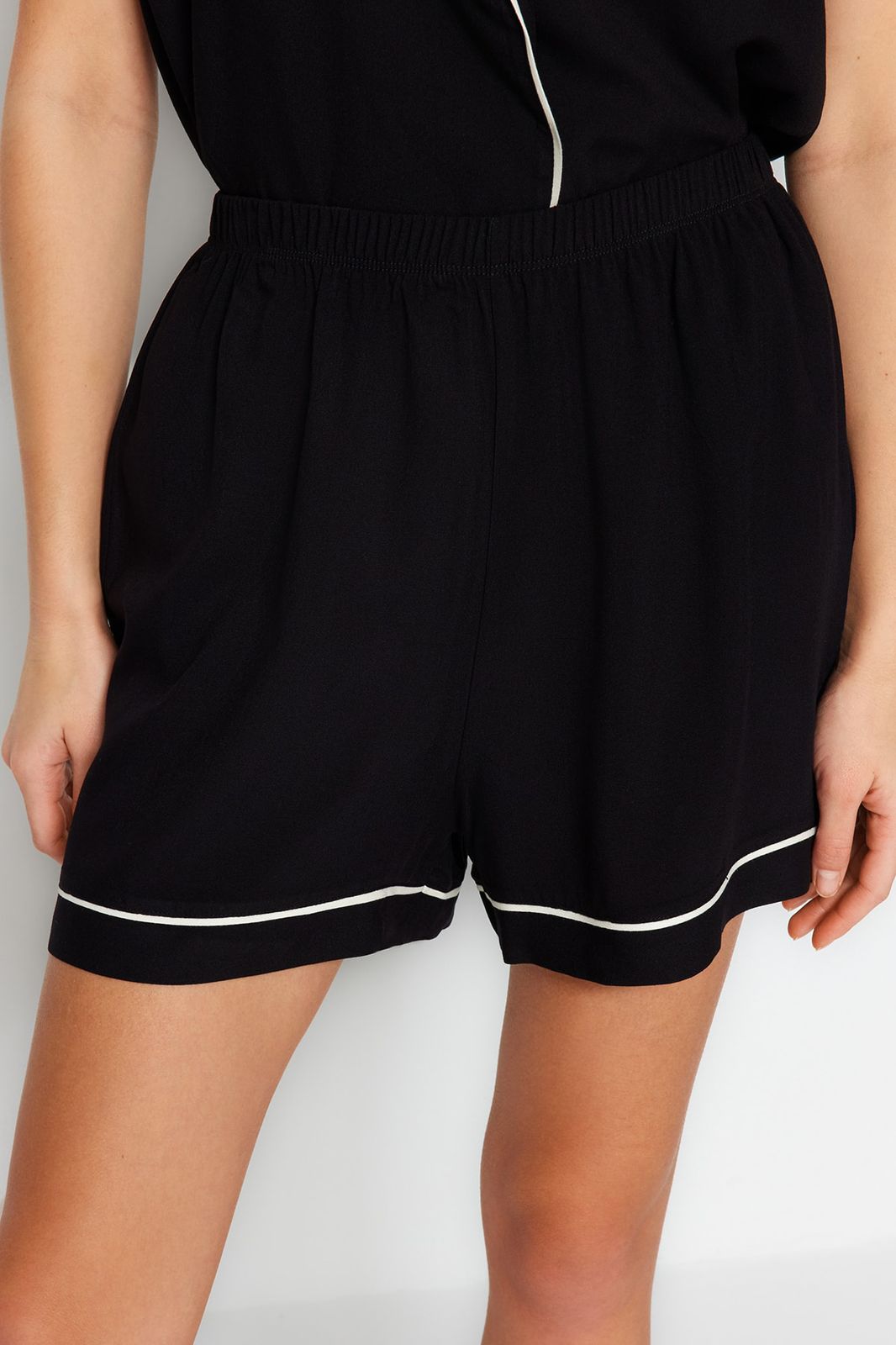Short Black Belted Pajama
