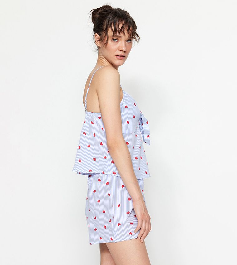 Heart Printed Shorty Pajama