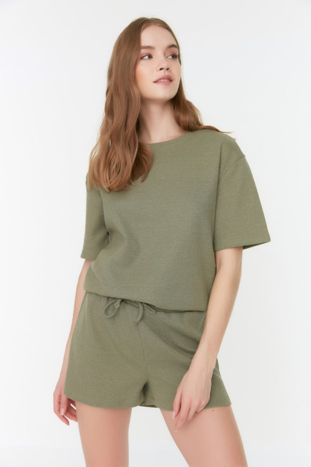 Khaki Waffle Knitted pajama