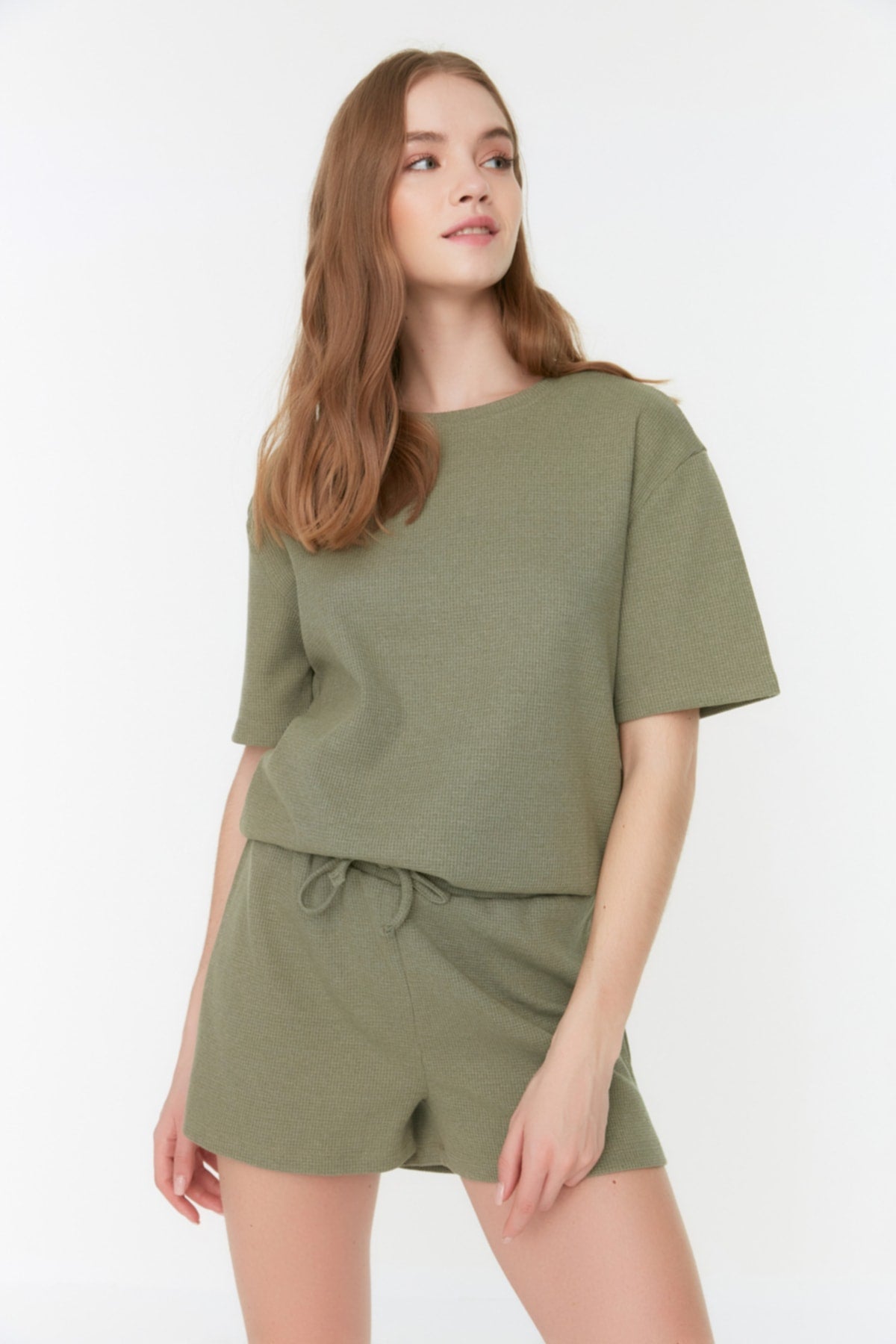 Khaki Waffle Knitted pajama