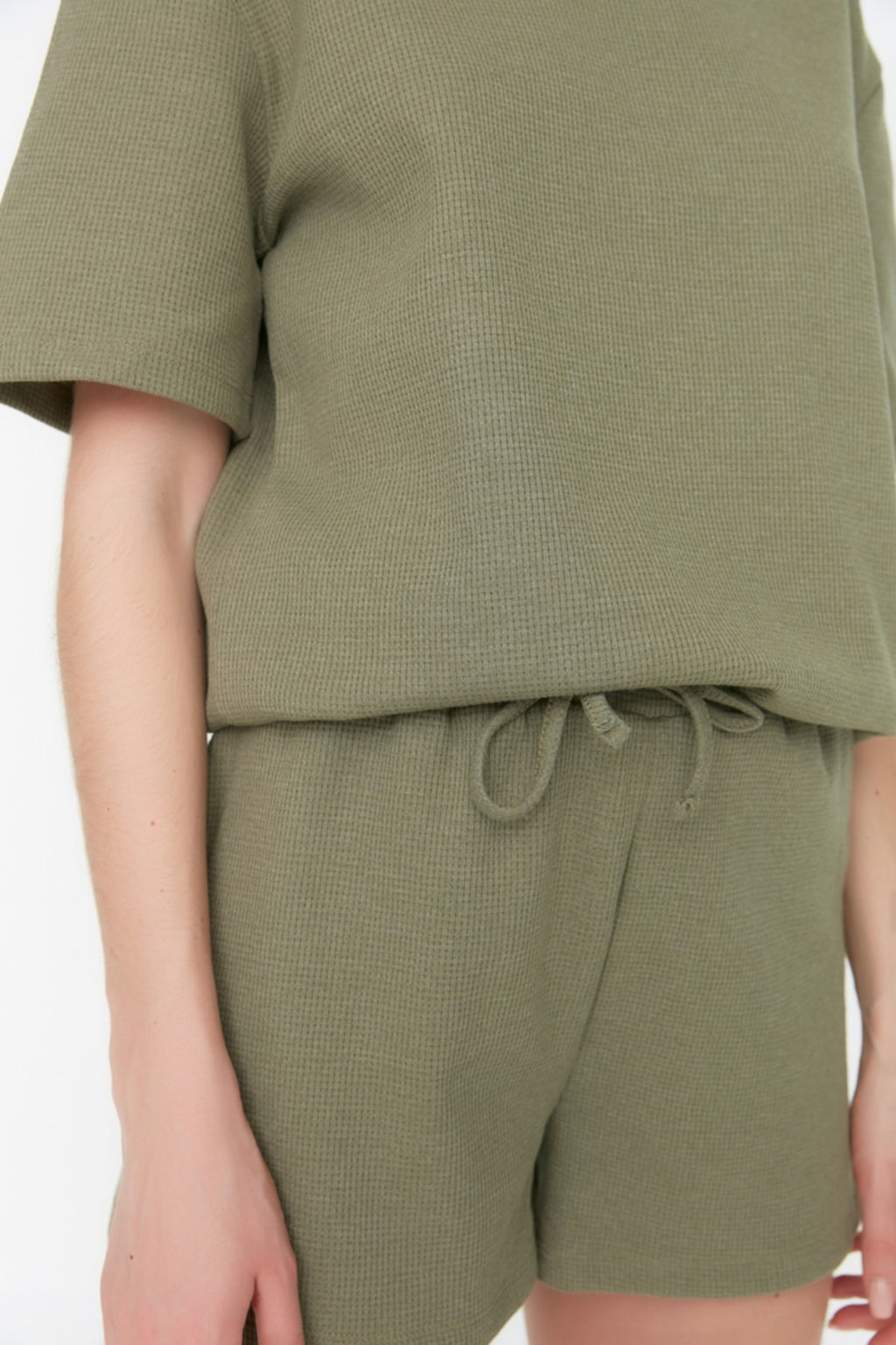 Khaki Waffle Knitted pajama