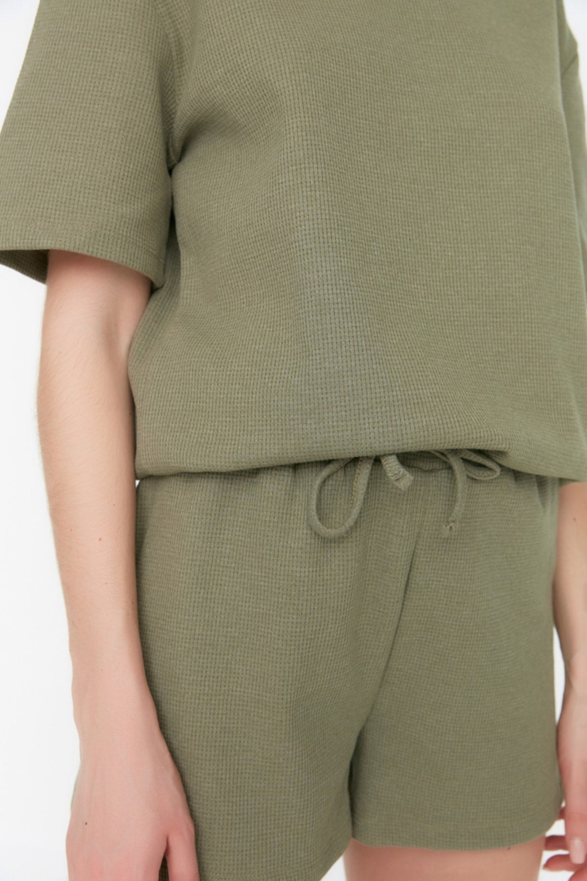 Khaki Waffle Knitted pajama