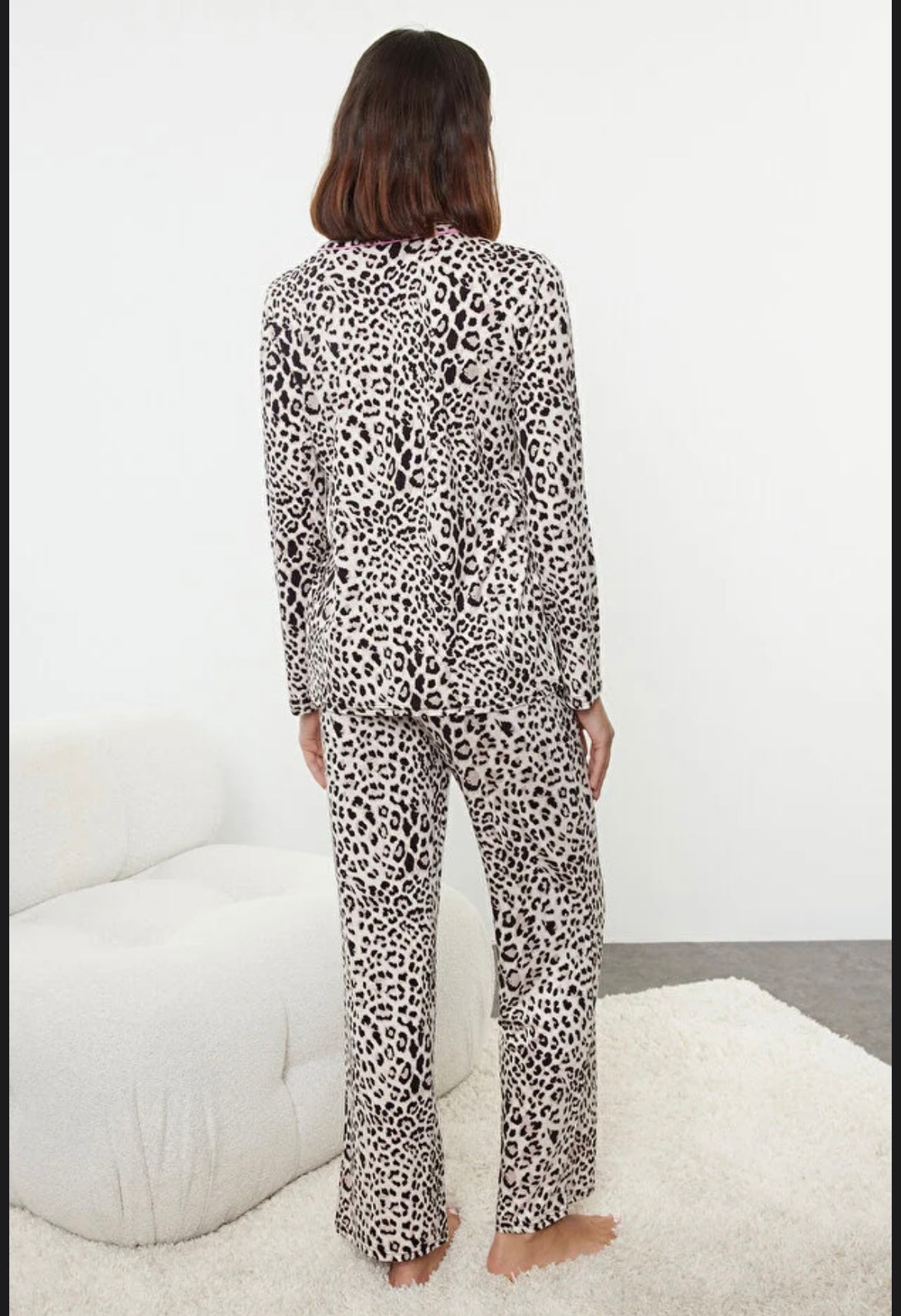 Leopard Print Ribbon/Bow Pajama Set