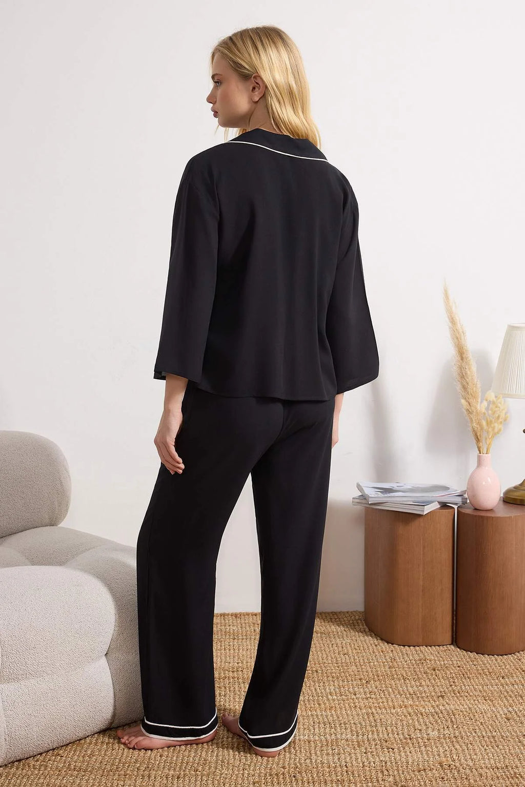 Black Piping Pajama