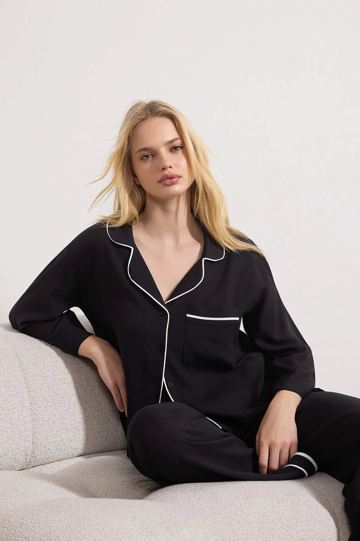 Black Piping Pajama