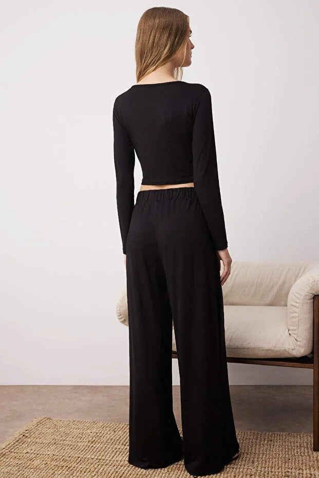 Black viscose set