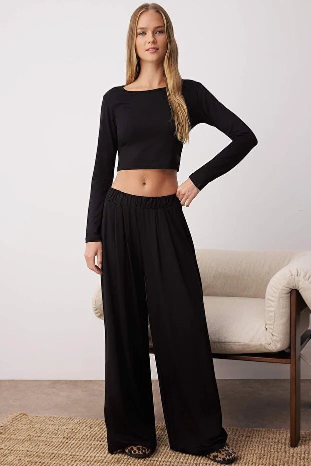 Black viscose set