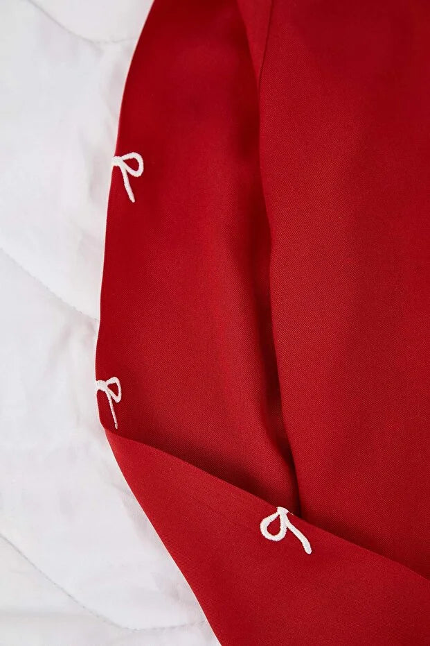Burgundy Ribbon pjs set