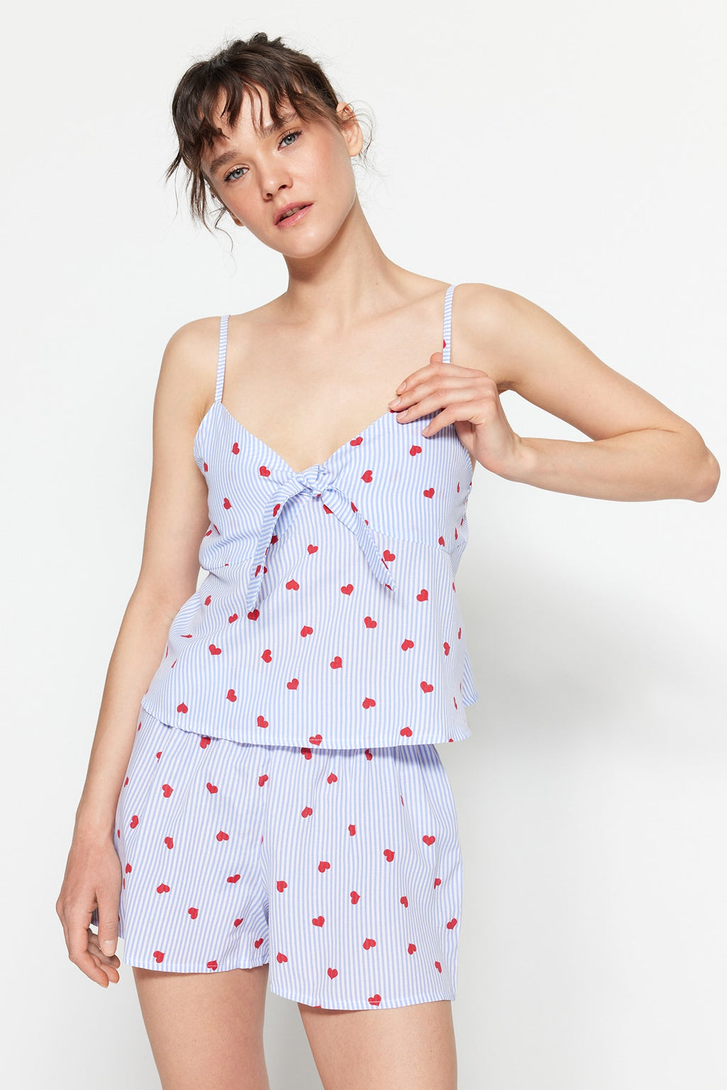 Heart Printed Shorty Pajama