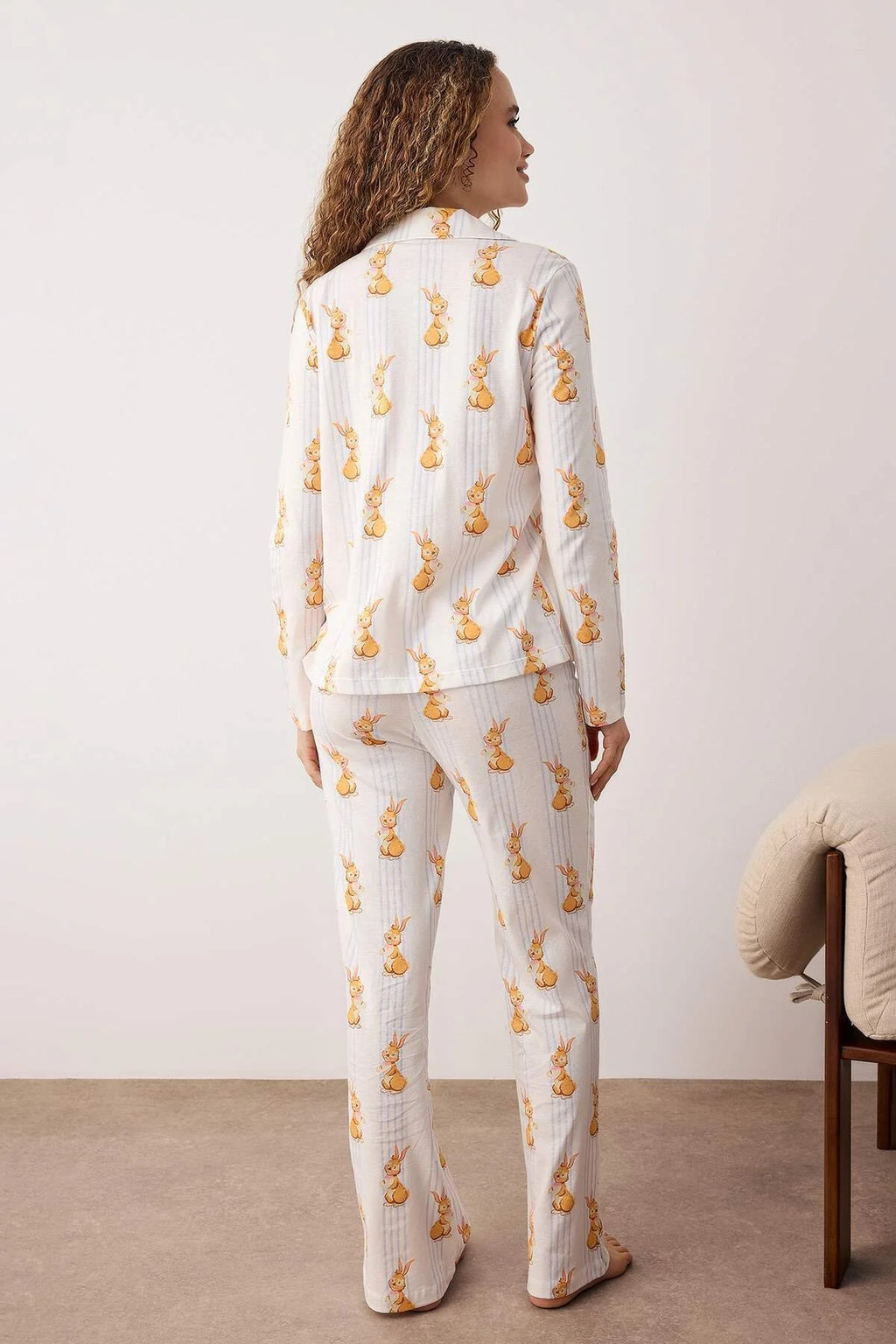 Cotton Striped Rabbit pajama