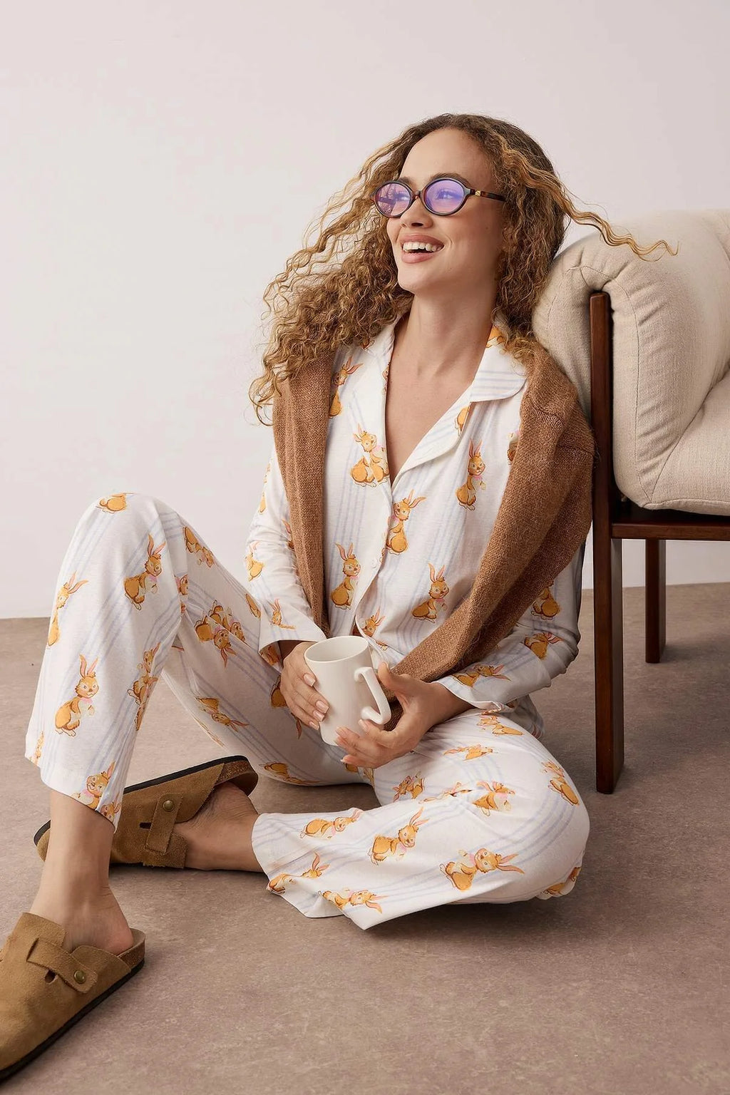 Cotton Striped Rabbit pajama