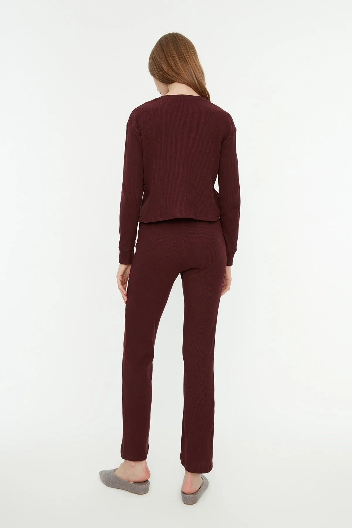 Burgundy Ribbed Cotton Set