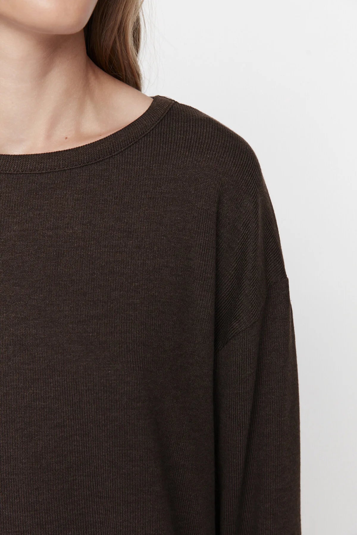 Brown Ribbed Cotton Set