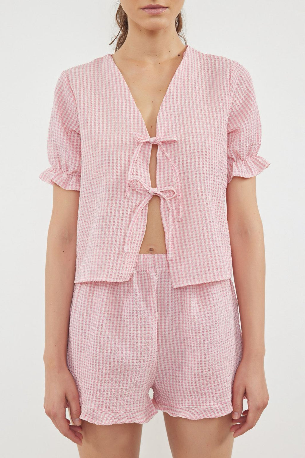 Pink Lacing Ribbon Pajama