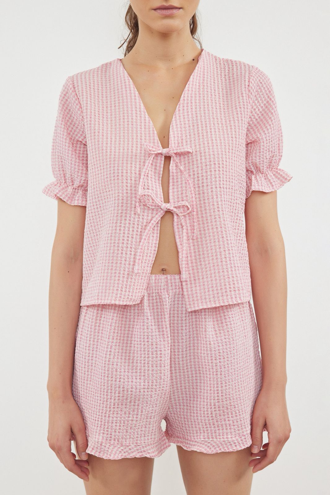 Pink Lacing Ribbon Pajama