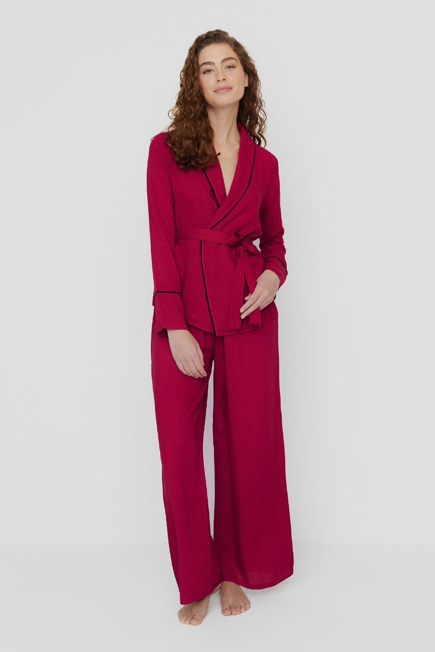 Burgundy Belted Pajama