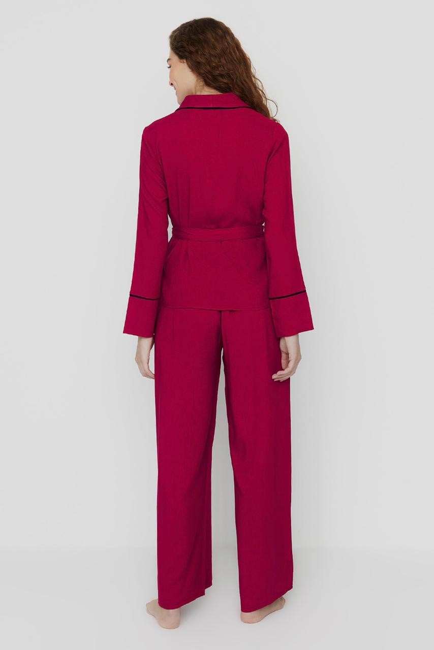 Burgundy Belted Pajama