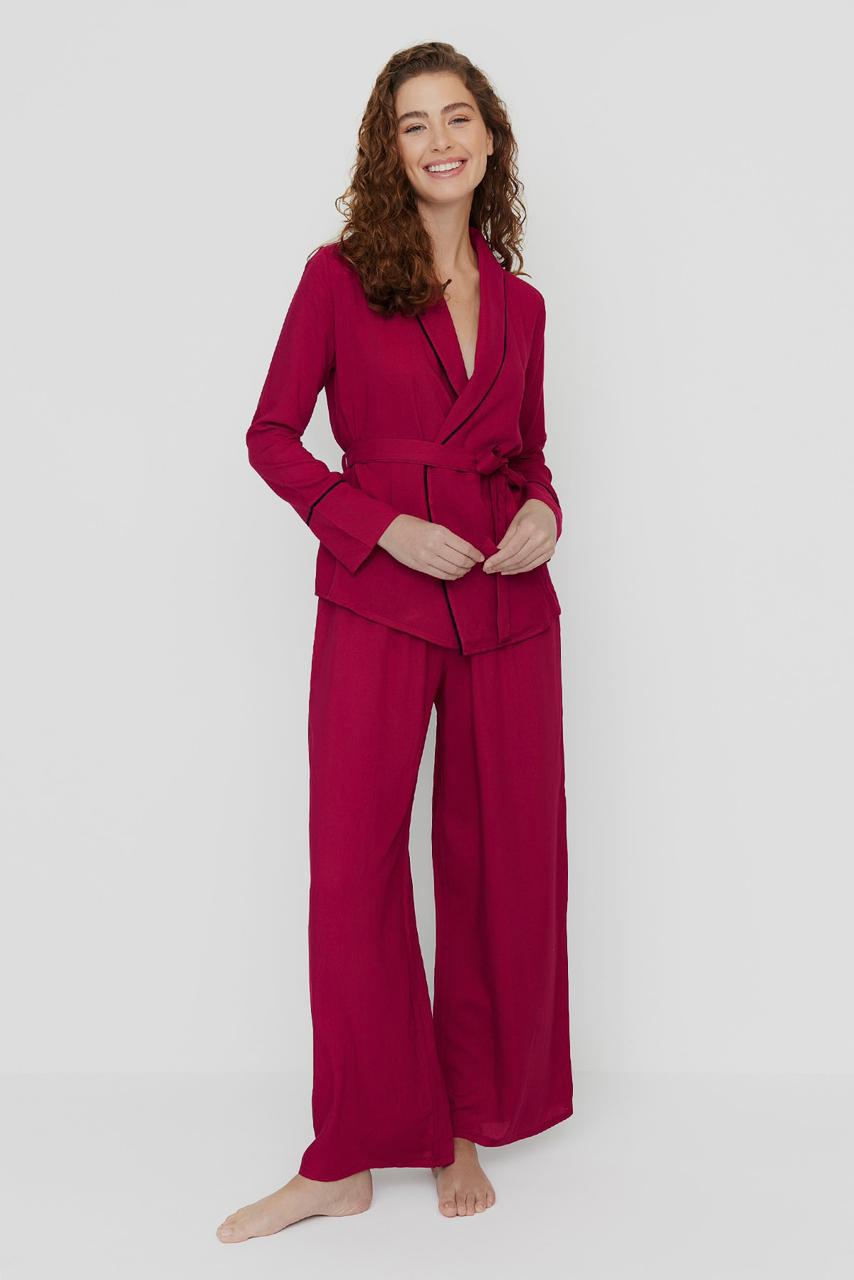 Burgundy Belted Pajama