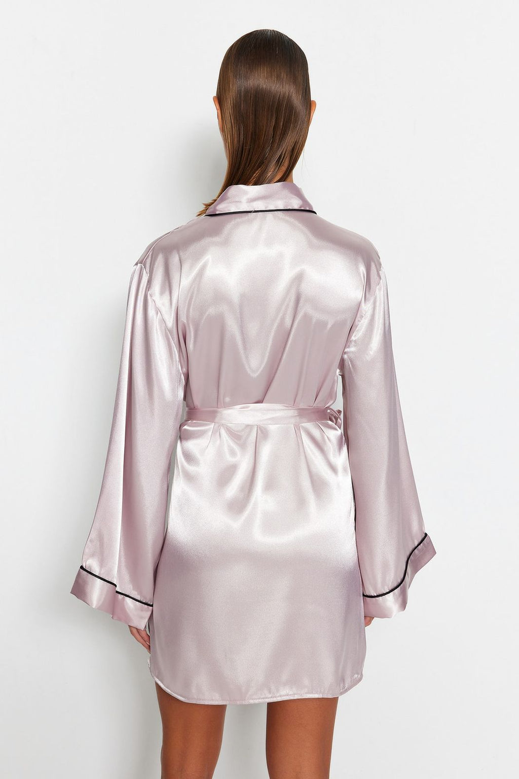 power belted satin dressing gown
