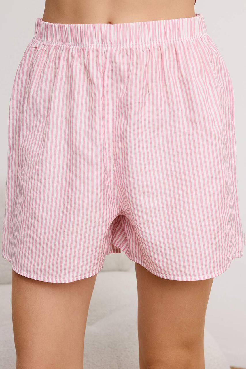 pink 3 piece striped poplin set