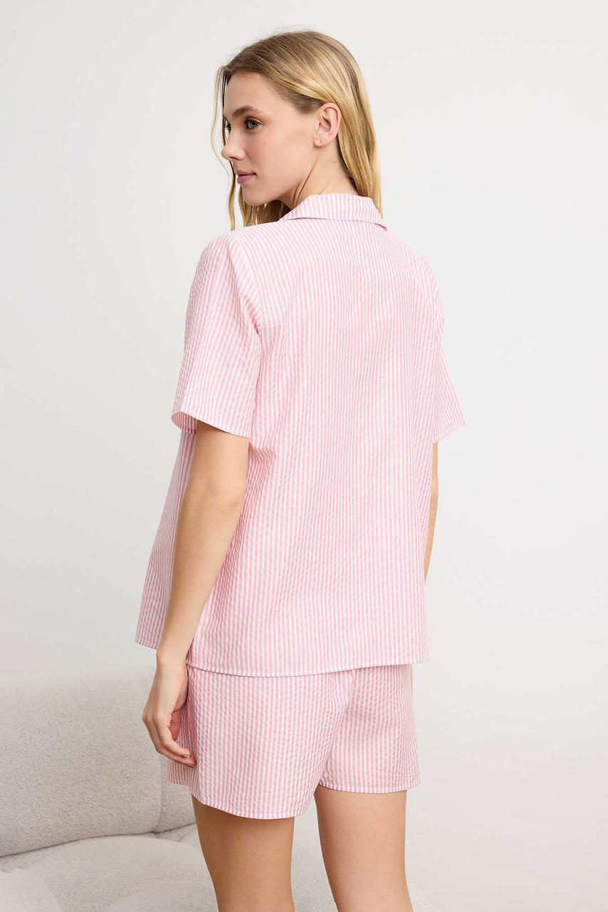 pink 3 piece striped poplin set