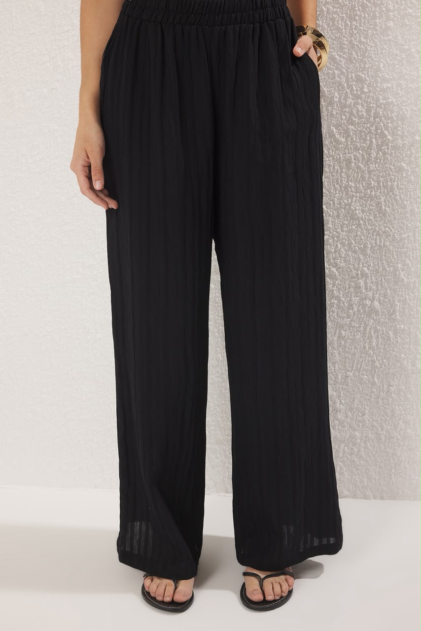 Black Shirred Beach Set