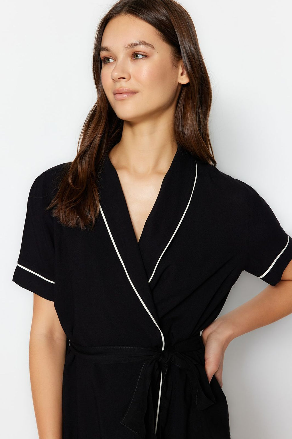 Short Black Belted Pajama